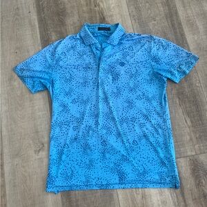 G/Fore Men’s M 44/30.5” Golf Polo Performance Shirt Blue STARS STRETCH S/S Sport